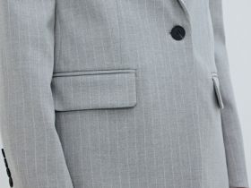 Однобортный жакет из поливискозы, Серый