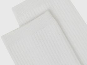 Базовые носки в рубчик, Белый