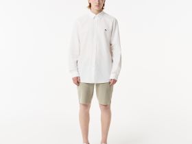 Мужская рубашка Lacoste из смеси хлопка и льна