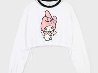 Молочный укороченный свитшот с принтом MyMelody Глория Джинс