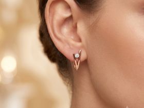 Серьги из красного золота с бриллиантами э0201сг11134300