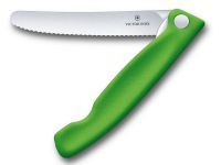 Складной нож для овощей VICTORINOX SwissClassic, 11 см с волнистой заточкой, зелёный