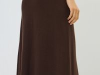 Вязаная юбка-трапеция, Коричневый