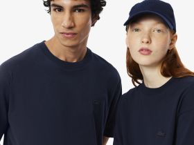 Футболка Lacoste унисекс свободного кроя из органического хлопка