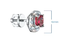 Пусеты из белого золота с рубинами э4780пс10220616