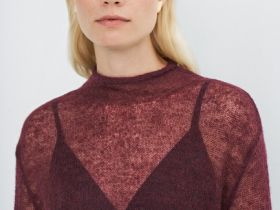 Полупрозрачный джемпер с шерстью альпака, Фиолетовый