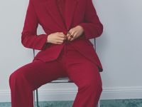 Расклёшенные брюки, Красный