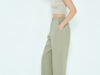 Хлопковые брюки Balloon с эластичным поясом, Зеленый