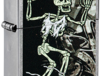 Зажигалка ZIPPO Skateboard Design с покрытием Street Chrome, латунь/сталь, серебристая, 38x13x57 мм