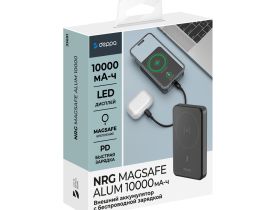 Внешний аккумулятор Deppa NRG MagSafe 10000mAh 15W/LED дисплей (33691) (серый)