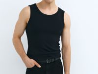 Базовая майка в рубчик, Черный