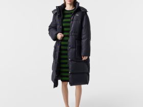 Женский длинный пуховик Lacoste оверсайз с регулируемой талией