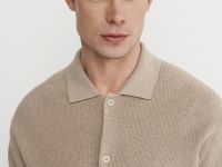 Вязаный кардиган с коротким рукавом, Бежевый