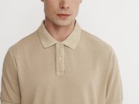 Поло с эффектом стирки, Бежевый