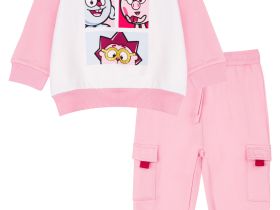 Комплект детский трикотажный для девочек: толстовка, брюки