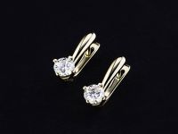 Серьги из желтого золота с бриллиантами э0301сг04200689
