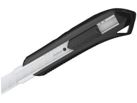 Нож канцелярский Berlingo "Razzor 200" 18 м, черный + лезвия сменные 10шт., блистер, европодвес