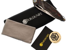 Нож складной RK1902 Rikeknife, сталь M390, рукоять титан/карбон, красный