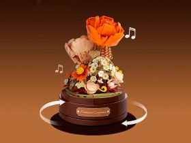 JK2673 Конструктор Бежевые цветы в колбе