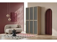 Распашной шкаф Флавир 3-120x250 Рогожка Графитовый