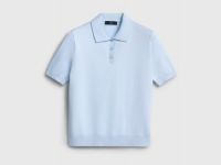 Базовый джемпер поло с коротким рукавом, Голубой