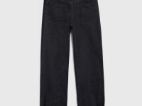 Прямые джинсы с принтом для девочек, Серый