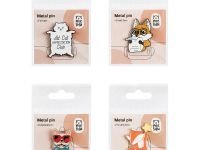 Набор металлических значков MESHU "Funny company", эмаль, 4 шт