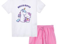 Комплект трикотажный для девочек: фуфайка (футболка), шорты