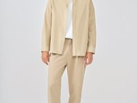 Рубашка из микровельвета, Бежевый