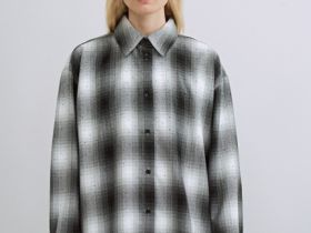 Рубашка в клетку со стразами, Черный