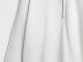 Толстовка с воротником-стойкой на молнии, Белый