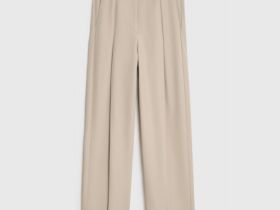 Зауженные брюки с поясом, Бежевый