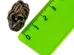 Бусина для темляка "Череп с руками", латунь