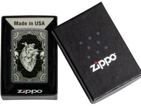 Зажигалка ZIPPO Heart Design с покрытием Iron Stone, латунь/сталь, серая