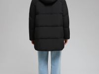 Удлиненный пуховик с натуральным пухом