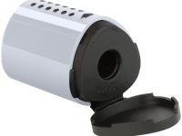 Точилка пластиковая Faber-castell "Grip 2001 Mini" 1 отверстие, контейнер, серебряная