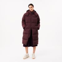 Женский длинный пуховик Lacoste с капюшоном