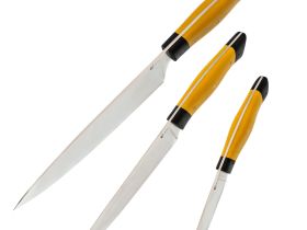 Набор кухонный "Хозяин", ст.VG-10, ц.м.,рук.G10 желтый