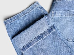 Джинсы объёмного кроя для девочек, Голубой