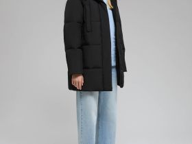 Удлиненный пуховик с натуральным пухом