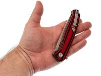 Нож складной Амур, сталь AUS10, рукоять G-10 черно-красная