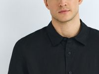 Рубашка изо льна, Черный