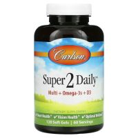 Carlson Labs, Super 2 Daily, витамины и микроэлементы, 120 мягких таблеток
