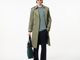 Мужская футболка Lacoste Caviar Piqué с контрастным вырезом