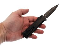 Фронтальный автоматический нож Daggerr Кощей All Black, сталь D2, рукоять алюминий