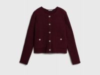 Укороченный кардиган из махровой пряжи, Фиолетовый