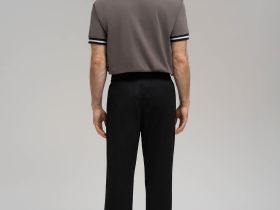 Брюки из хлопкового твила с эластичным поясом