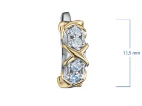 Серьги из комбинированного золота с бриллиантами э4801сг04201504