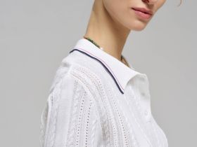 Джемпер-поло прямого кроя из хлопка