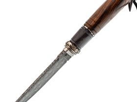 Авторский нож Коршун, сталь мозаичный дамаск, подарочная шкатулка